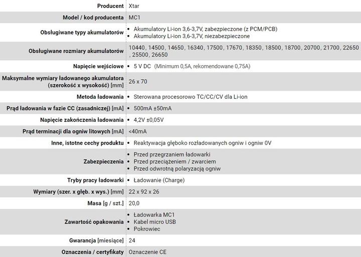 Produktbild Xtar MC1 Ladegerät (1 Stk., Ladegerät inkl. Akku)