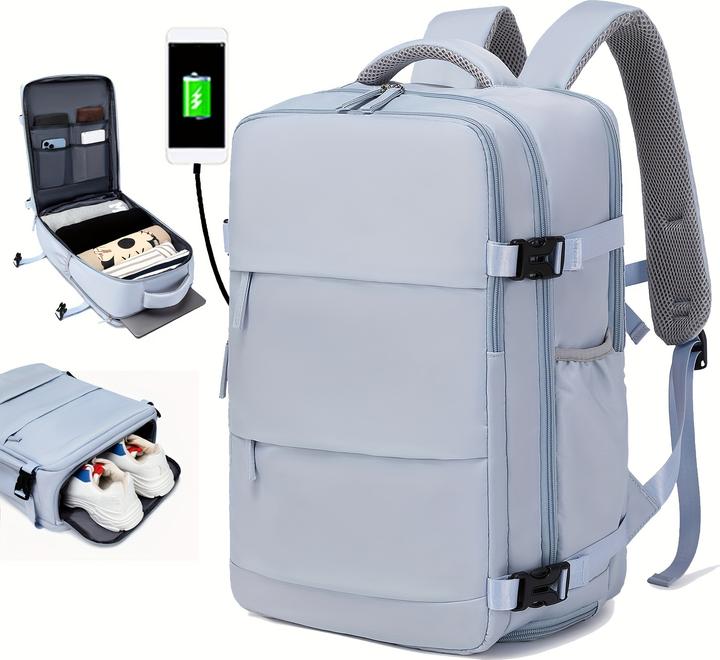 Produktbild PhoneLook Reiserucksack für Flugreisen mit Laptop- und Schuhfach sowie USB-Anschluss