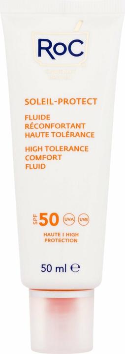 Roc Fluide confort haute tolérance Soleil-Protect (Crème solaire visage, SPF 50+, 50 ml)
