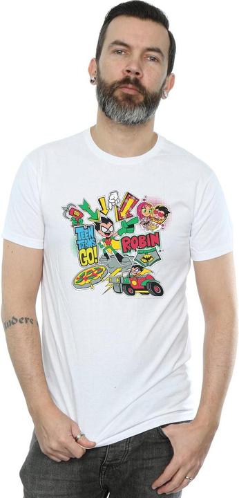 Actual product image Mens Teen Titans Go Robin Montage T-Shirt (S)