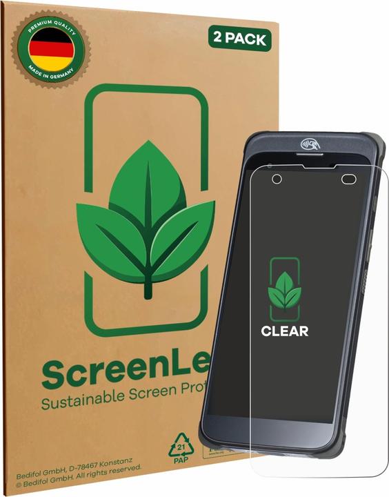 Produktbild ScreenLeaf Schutzfolie nachhaltiger Displayschutz Display Schutz Folie Klar Transparent (2 Stück, HTC 10)