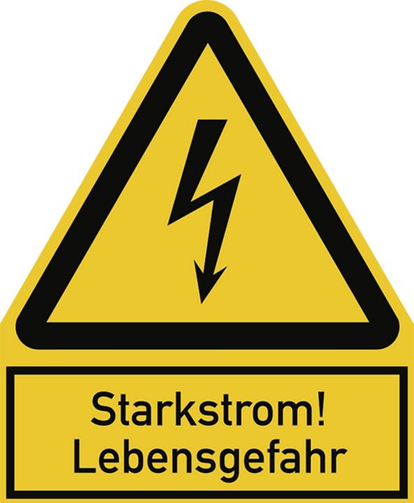 Image du produit Moravia Panneau d'avertissement Courant fort! Danger de mort Aluminium, 200x244 mm