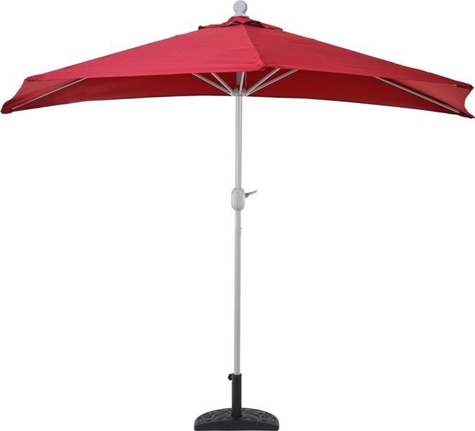 Actual product image Mendler Parasol half round, half umbrella balcony umbrella, UV 50+ polyester/aluminium 3kg, 300cm bordeaux (2.85 m)