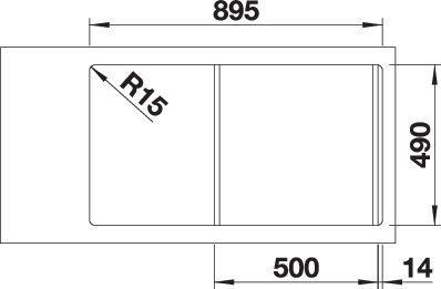 Actual product image Blanco Zenar 5 S (Top-mounted sink, 91.50 cm, 51 cm)