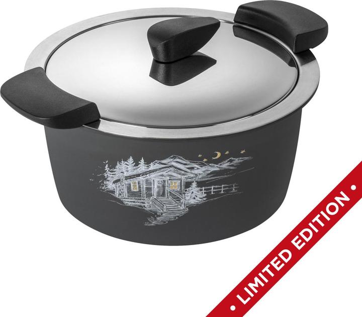 Actual product image Kuhn Rikon HOTPAN® serving casserole grey with Chalet 2.0 L · Ø 18 cm (18 cm, Pot, Stainless steel)