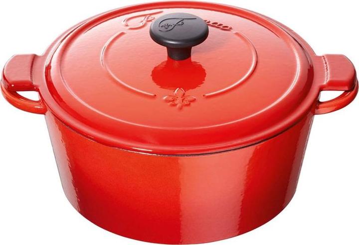 Actual product image Fontignac Main Libres Braadpan - Cast iron - Round - 26 cm - Red (Frying pan, Cast iron)