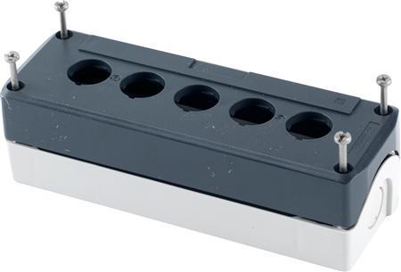 Actual product image Schneider Electric Pushbutton housing 22mm 5 hole gray