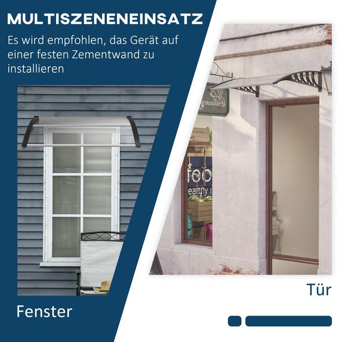 Image du produit Swisshandel24 Auvent pour porte d'entrée 103x96,5x27cm avec protection UV, protection contre la pluie et le