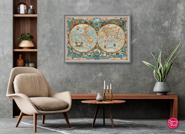 Actual product image Cherry Pazzi Puzzle 2000 pieces - Great Discoveries World Map (2000 pieces)