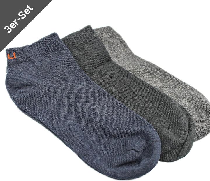 Casativo 3er-Set Kurz-& Quarter-Socken Herren Gr. 39-42 Dunkelblau/grau/schwarz (3er Pack, 39 - 42)