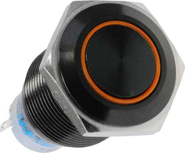 Produktbild Lamptron compatible Vandalismustaster / Schalter 16mm - Blackline - orange