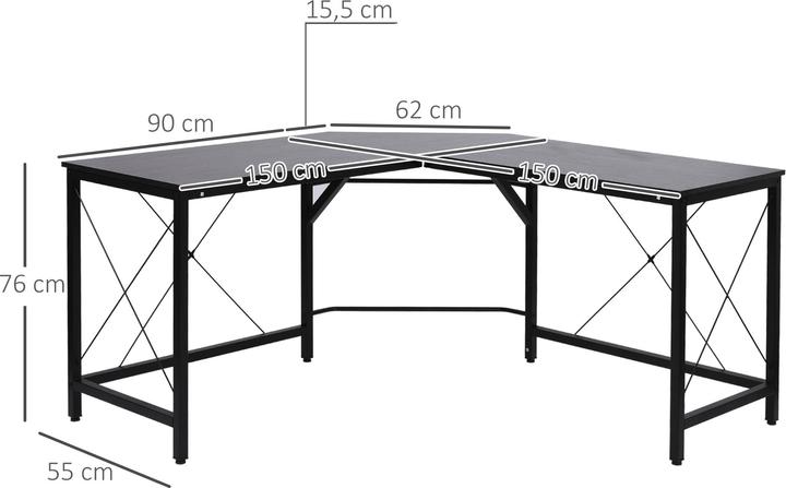 Actual product image Homcom Angled desk (150 x 150 x 76 cm)