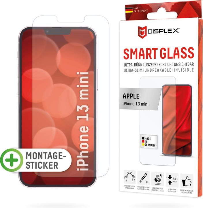 Actual product image Displex Smart Glass, Displayschutzfolie (1 Piece, Apple iPhone 13 mini)