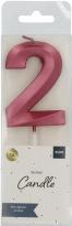 Actual product image Folat Candle Glamour Number 2 Red Metallic