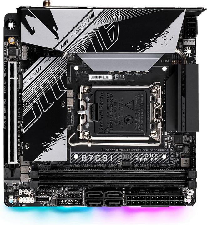 Immagine prodotto Gigabyte MB GBT Intel 1700 B760I AORUS PRO DDR4 (LGA 1700, Intel B760 Express, Mini-ITX)