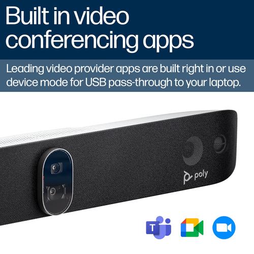 Image du produit HP Barre vidéo Poly Studio X72 tout-en-un avec kit de contrôle TC10