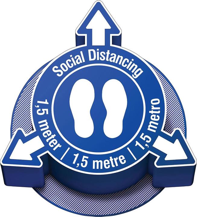 Image du produit Brady Signe pour Social Distancing "5 meter / 1.5 metre / 1.5 metro, Social Distancing 1", Vinyl, B