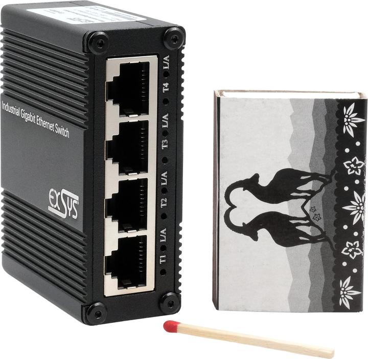 Actual product image Exsys Industr. Ethernet Micro Switch 5x 1 Gbps (5 Ports)