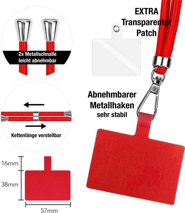 Image du produit Nalia Chaîne universelle pour téléphone portable à porter autour du cou avec pad