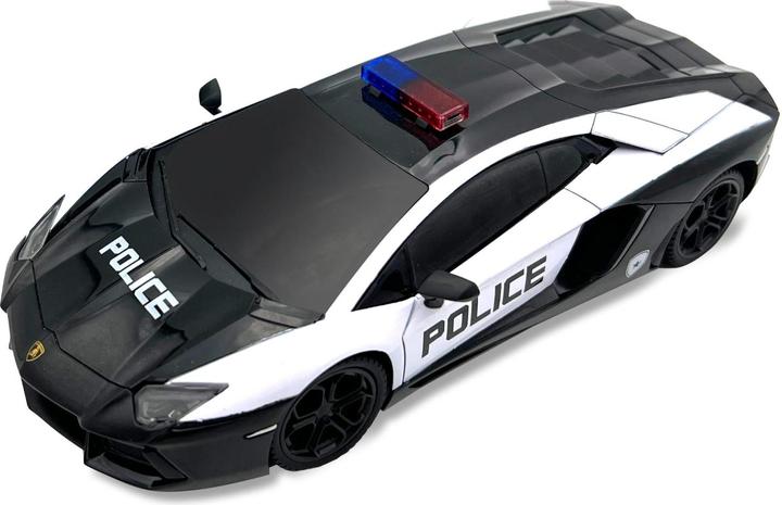 Actual product image Re.Eltoys LAMBORGHINI AVENTADOR COUPE' POLICE: 1:24 Scale - Rc 2.4GHz - with front lights - matt black