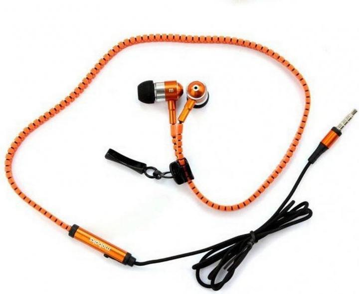 Image du produit Hermex In Ear ZIPPER Headset avec télécommande ORANGE pour tous les smartphones Android (Filaire)