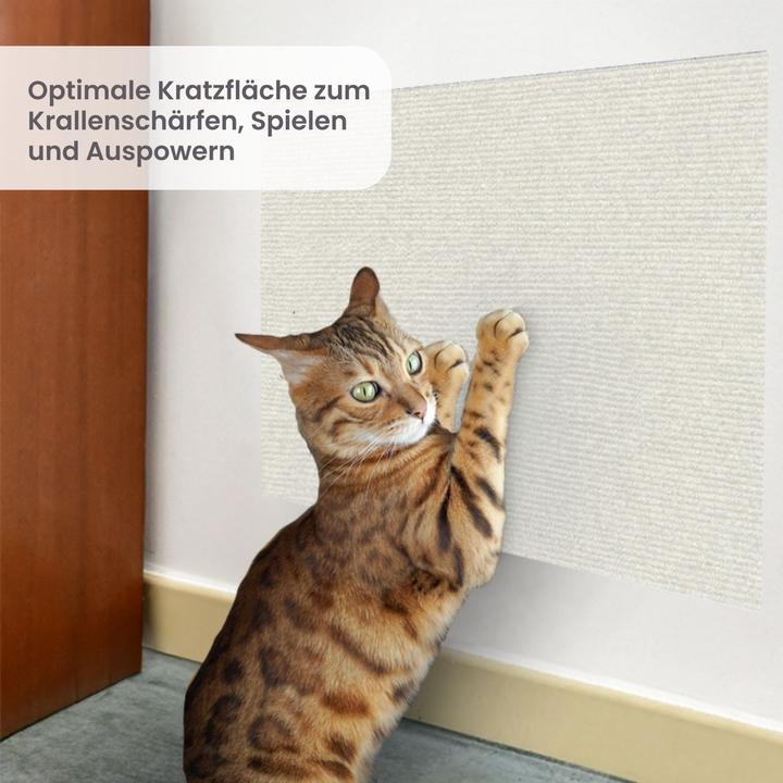 Produktbild Hermex Kratzmatte für Katzen Klettermatte Kratzschutz Kratzbrett Kratzwand (0.40 cm, Weiss)