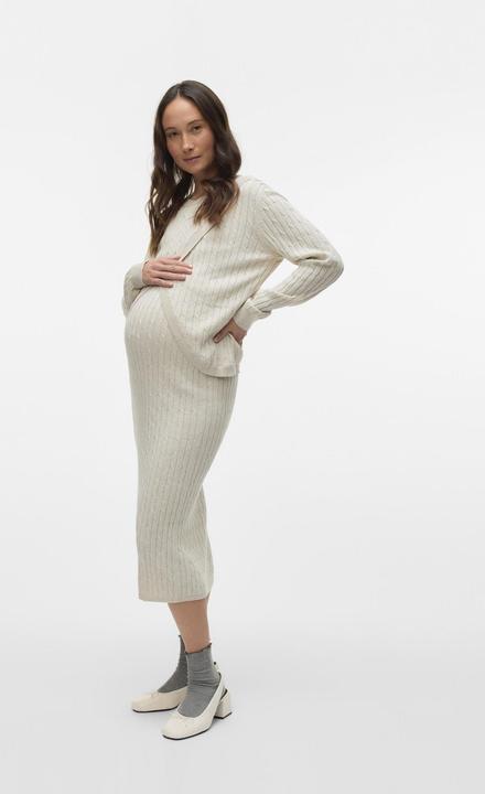 Produktbild Mamalicious Normal geschnitten Rundhals Gerippte Ärmelbündchen Strickoberteil Gestricktes Oberteil