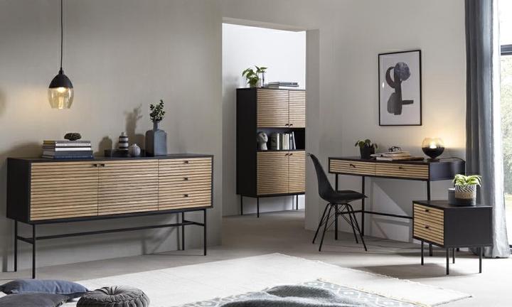Produktbild SalesFever Schreibtisch Echtholzfurnierx75 schwarz (120 x 50 x 75 cm)