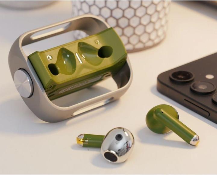 Actual product image Hoco - Wireless Earbuds (EW55) - for Gaming, Bluetooth 5.3, True Wireless - Army Green (4 h, Wireless)