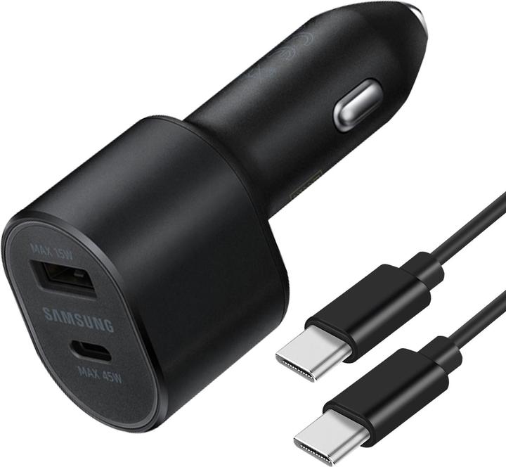 Actual product image Samsung DUAL FAST CAR CHARGER 45W & 15W EP-L5300XB BLACK