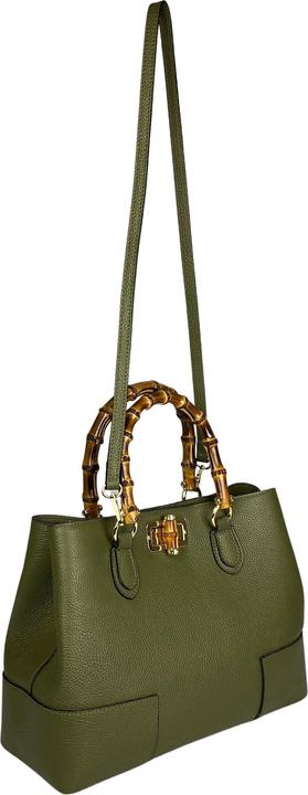 Actual product image Only-Bags.Store Leather Handbags, Bamboo Handle Bag, Genuine Leather Handbags, Handmade Leather Bag