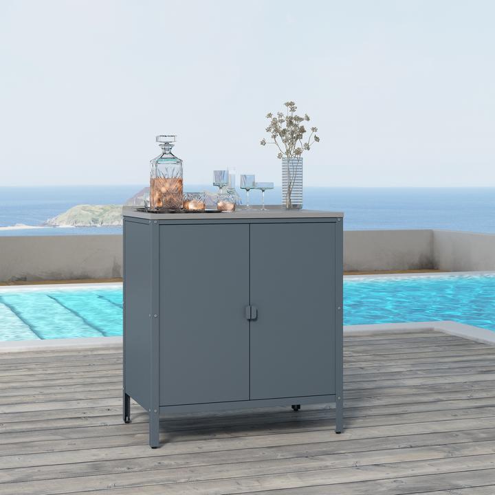 Image du produit Casa.Pro Outdoor Schrank Bolognano 92x80x50 cm Dunkelgrau, matt