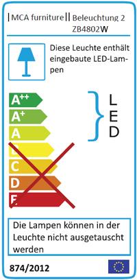 Energie-Label Robas Lund LED-Beleuchtung (17000 W, 17 lm, 1 x, F)
