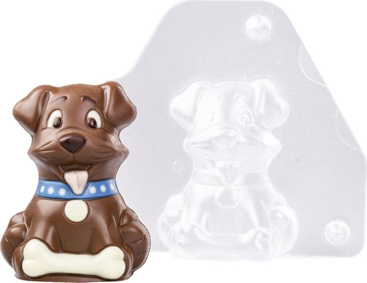 Produktbild miniSchoggi Schokoladenform Hund mit Knochen