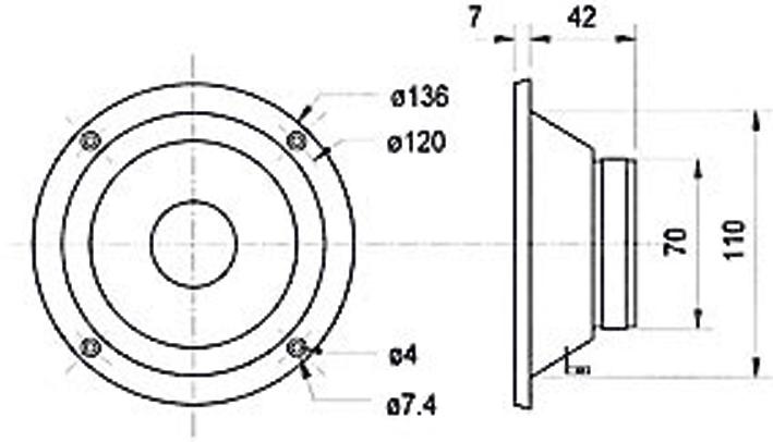 Actual product image Visaton MR 130 Cone midrange driver