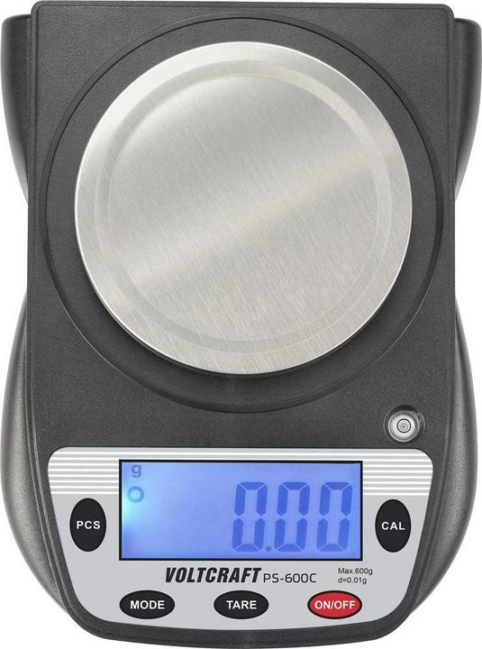Produktbild Voltcraft PS-600C Präzisionswaage Wägebereich (max.) 600g Ablesbarkeit 0.01g batteriebetrieben Sch