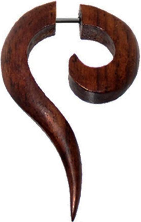 Star Piercing Fake Spirale Haken aus Sonoholz (ohne Messing, Organisch)
