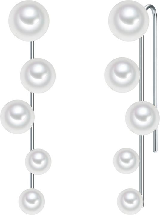 Lulu & Jane Damen Messing Muschelkernperle silber - 29495 (Messing)