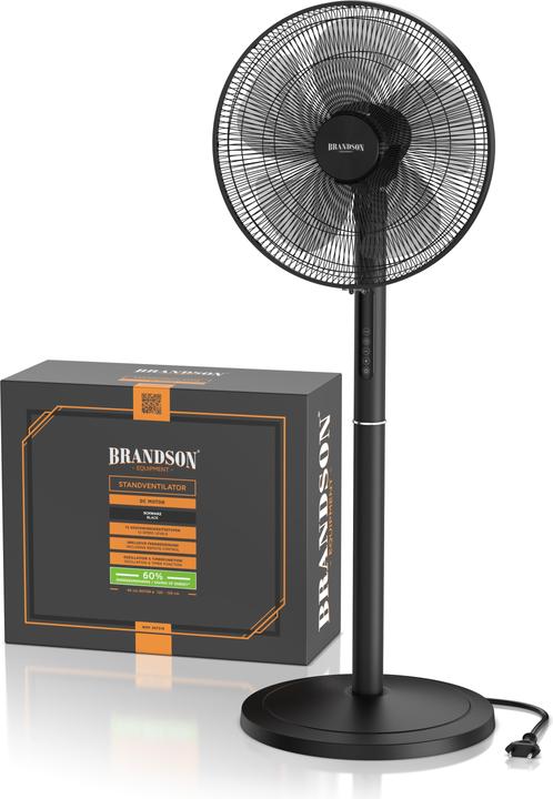Produktbild Brandson Standventilator, Fernbedienung, DC, leise, energiesparend, Oszillation, Timer, 43 cm Ø, 12 Stufen (59 dB)