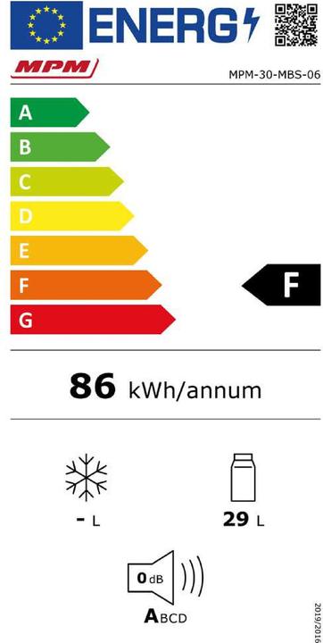 Energie-Label MPM 30-MBS-06 Minibar-Kühlschrank