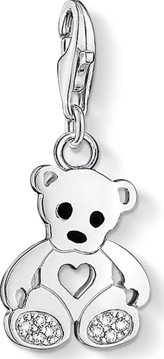 Thomas Sabo Charm-Anhänger Teddybär mit Herz (Silber)