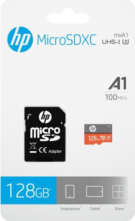 Actual product image HP SDU U3 Micro SD A1 card 128GB (128 GB, microSDXC, UHS-III)