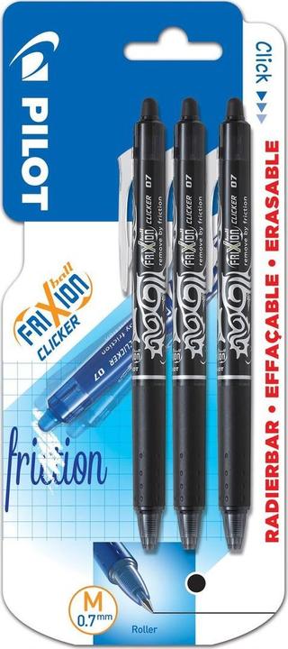 Pilot Pen FriXion Ball Clicker (Black, 3 x)