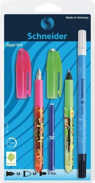 Immagine prodotto Schneider Penna stilografica e roller Rinkinys Zippi, cancellino, 2 cartucce, blister (Ordinati, 1 x)