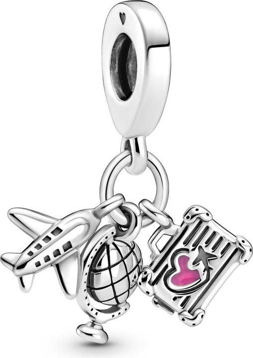 Actual product image Pandora Aeroplane, globe and suitcase (Silver 925)