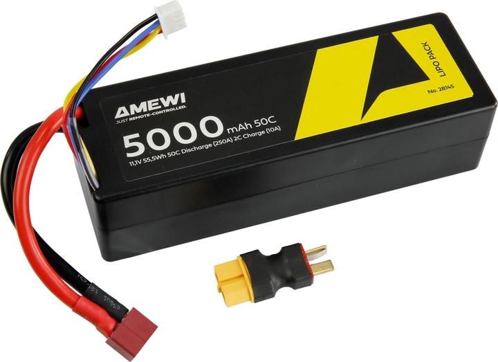 Immagine prodotto Amewi LiPo Akku 3S 11,1V 5000mAh 50C T-Plug (11.10 V, 5000 mAh)