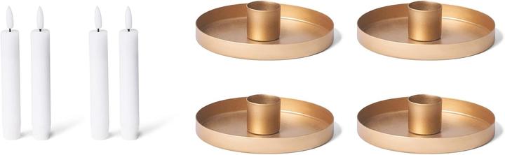 Immagine prodotto Novaliv 4x Portacandele 6cm in metallo Candele da tavolo ORO con LED Candela a bastoncino per corona (6 x 6 x 6 cm)