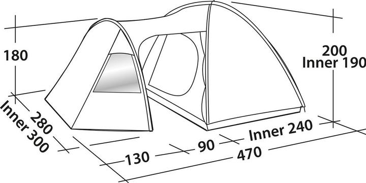 Image du produit Easy Camp Tente Eclipse 500 (Tente igloo, 8.80 kg, 5 personnes)