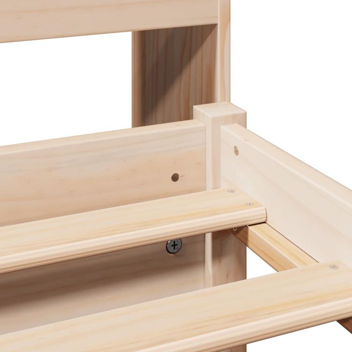 Actual product image VidaXL Solid wood bed Wooden bed Bed double bed with shelf without mattress 200x200cm (200 x 200 cm)