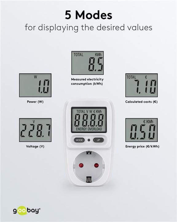 Produktbild Goobay Digitales Energiekostenmessgerät Basic